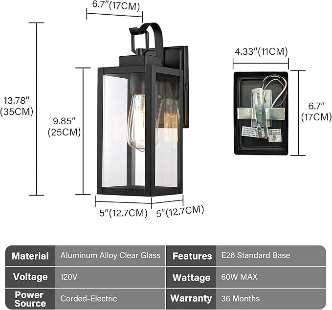 Pia Ricco Outdoor Wall Lights, Matte Black Exterior Light Fixtures - Image 5
