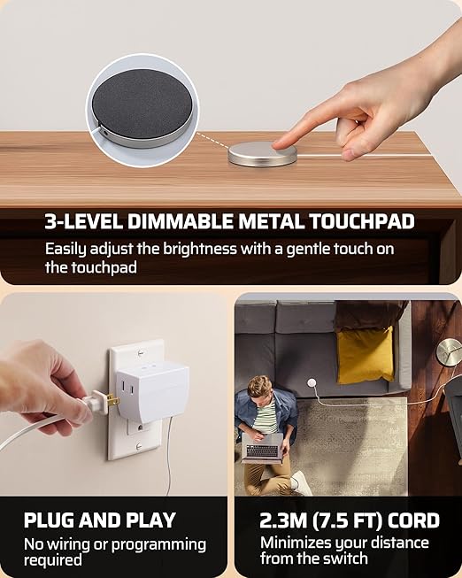 DEWENWILS 2 Pack Touch Dimmer Switch, Touch Pad Control - Image 5