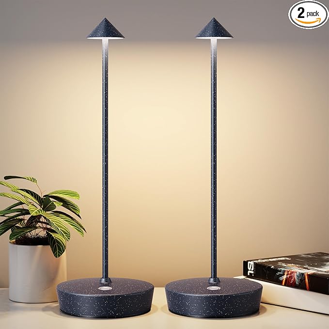 2Pack Rechargeable Cordless Table Lamp, Portable Powered LED Battery 6000mAh by YIBEN