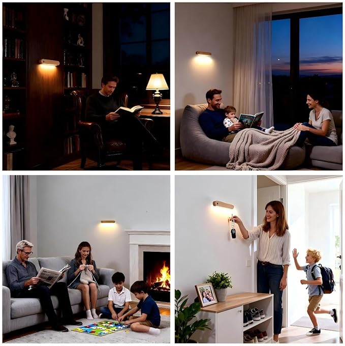 2 Pcs LED Motion Sensor Night Light Battery Operated Wall Light-USB - Image 3