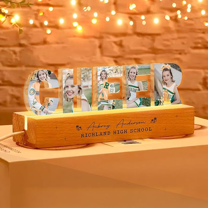Personalized Cheerleader Photo Collage Night Light – Custom Cheerleader Gift - Image 6