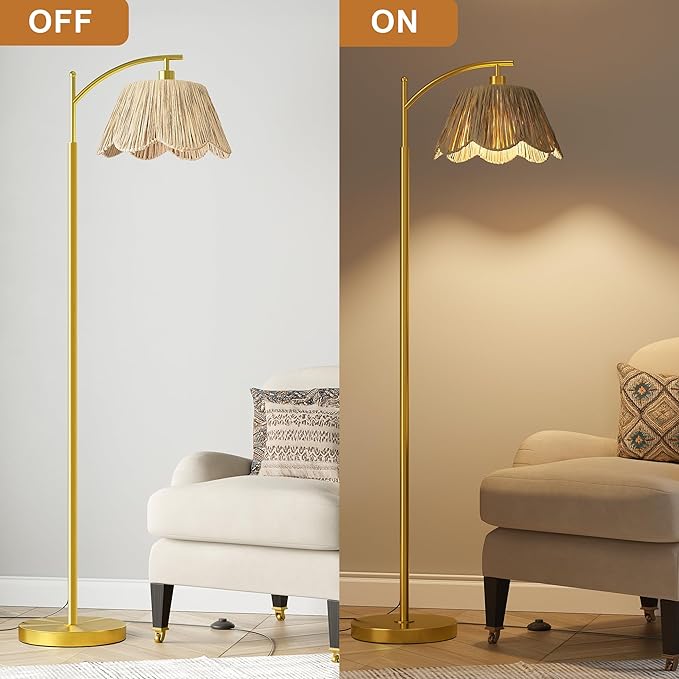 Oneach Boho Floor Lamp with 3 Color Temperatures, Farmhouse Floor Lamps - Image 5