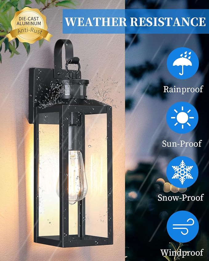 17'' Motion Sensor Outdoor Lights Wall Mount, Dusk to Dawn Exterior Light - Image 6
