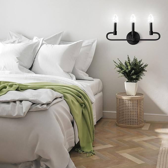 Bathroom Vanity Light, 3 Light Matte Black Vanity Lights - Image 7