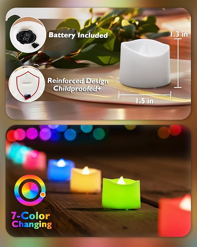 Homemory Multi Color Changing Tea Lights Candles Battery Operated, LED Holiday - Image 4