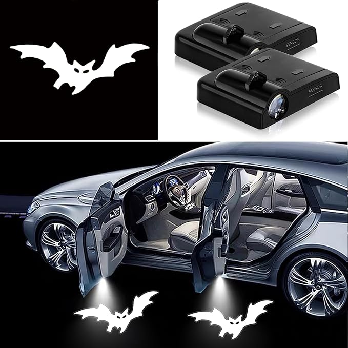 2PCS Car Door Lights, Bat Door Lights Logo Projector LED Shadow Welcome Lamp - Image 2