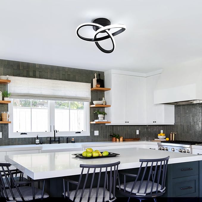 Goeco LED Ceiling Lights, 9.8'' Hallway Modern Spiral Design Flush Mount - Image 7