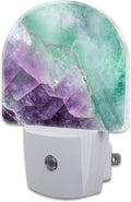 Purple Green Fluorite Marble Night Light, Luxury Rock Gemstone Dusk to Dawn by sndheke