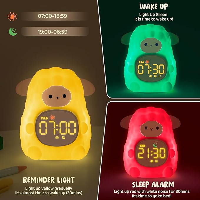 Sheep Alarm Clock with Night Light - Image 3