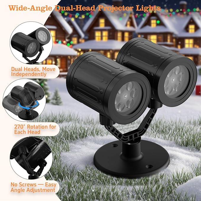 Christmas Projector Lights Outdoor, Snowflake Lights Night, Christmas Dynamic - Image 3