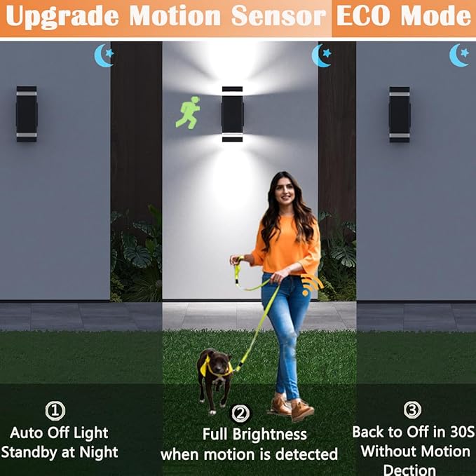 Motion Sensor Outdoor Wall Lights, Dusk to Dawn Exterior Light Fixtures - Image 4