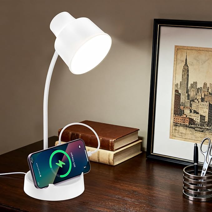 Energetic LED Desk Lamp with Phone Holder, Table Lamp with AC Outlet, - Image 8
