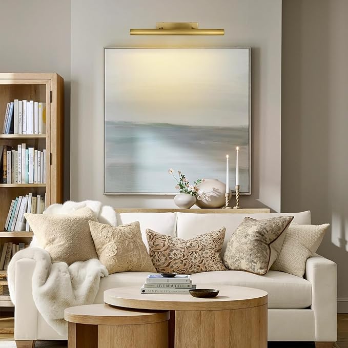Brass Picture Lights for Wall, 3-Light Brush Gold Art Light, Warm White 2700k - Image 13