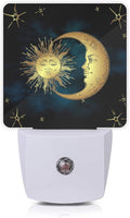 Celestial Moon Golden Sun Night Light, Boho Chic Stars Night Lights Plug into by Oeaskly