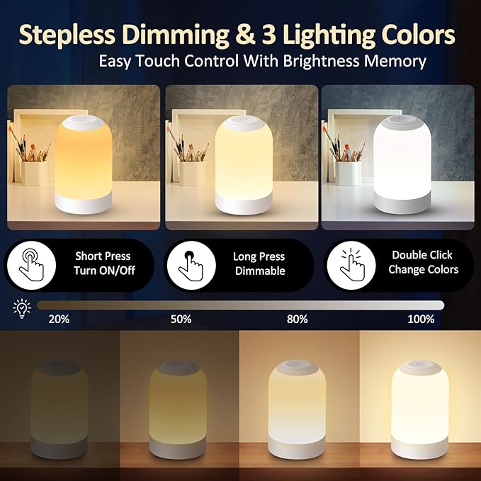 Bedside Touch Night Light, Baby Nursery Nightlight - Image 2