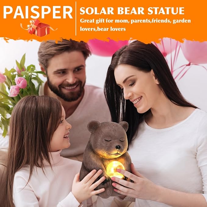 Solar Bear Statue for Outdoor, Garden Decor - Image 6