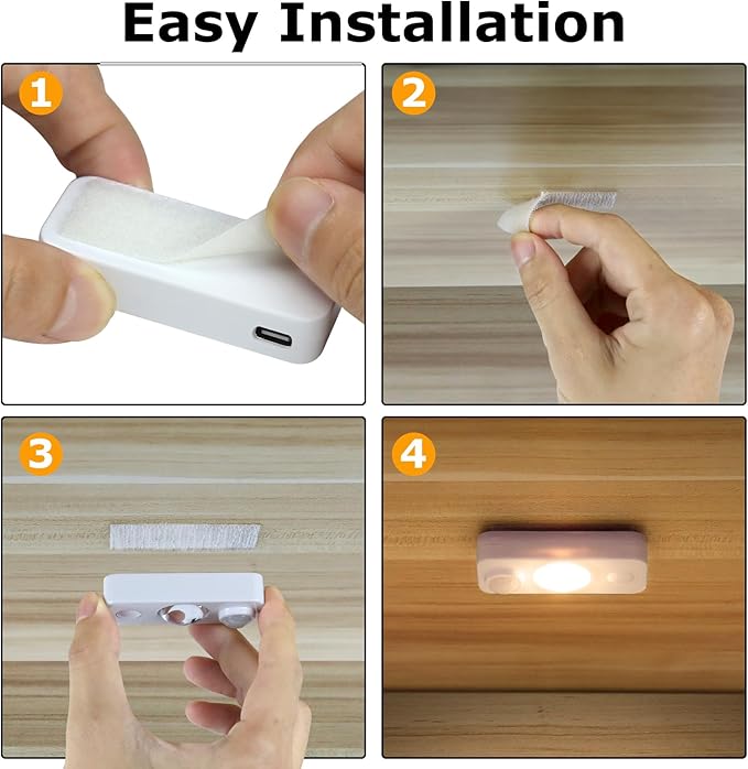 LED Motion Sensor Puck Lights, Rechargeable Cabinet Lights, Stick on Wireless - Image 6