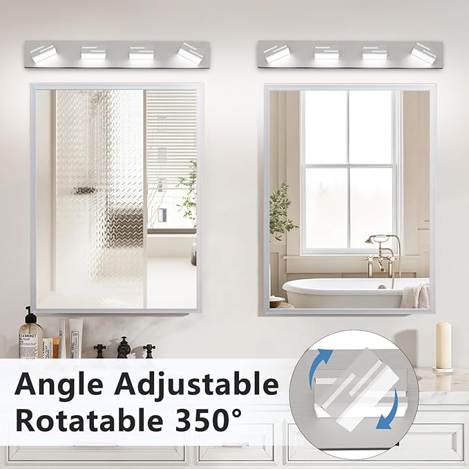 LED Modern Bathroom Vanity Light Fixtures, 4-Light 28-inch Dimmable Brushed - Image 5