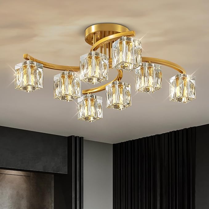 Semi Flush Mount Ceiling Light Fixture by Krisosia-ElegantLighting