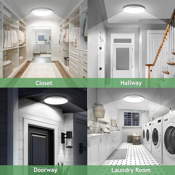 USB Rechargeable Motion Sensor Ceiling Light, Battery Operated Magnetic Closet - Image 6