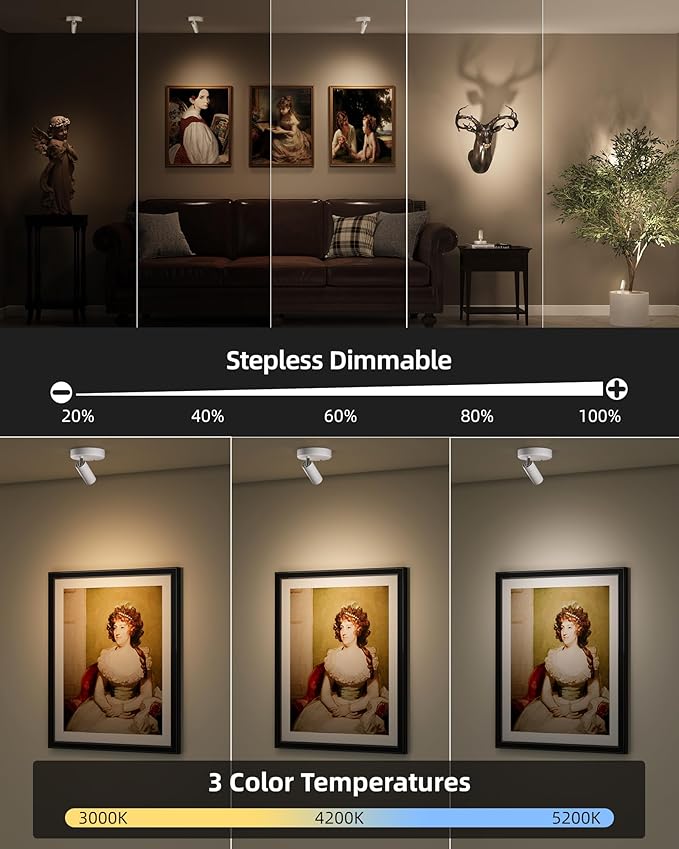 EZVALO Battery Powered LED Spotlight Indoor, Wireless Picture Lights - Image 3