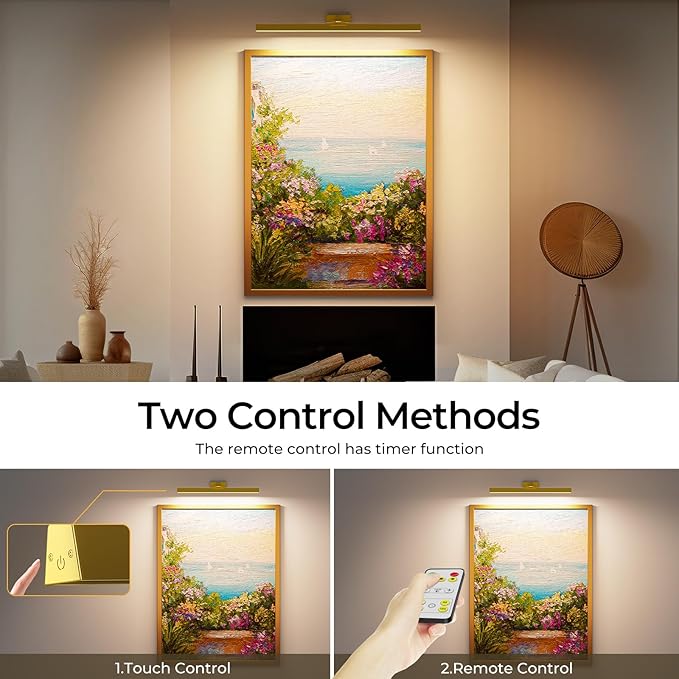 Picture Lights for Wall, Battery Operated Picture Light 24in Gallery Light for - Image 6
