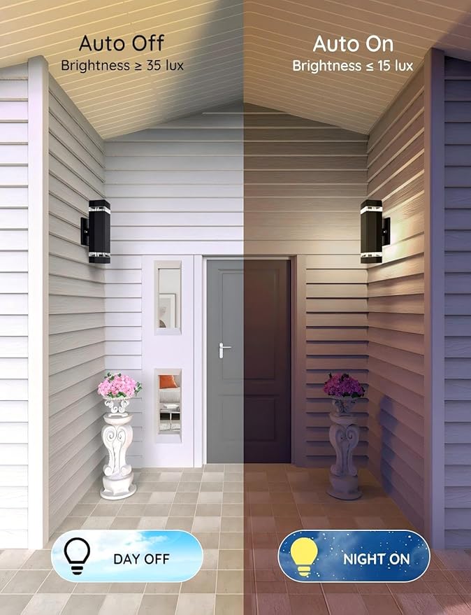 Motion Sensor Outdoor Wall Lights, Dusk to Dawn Exterior Light Fixtures - Image 7