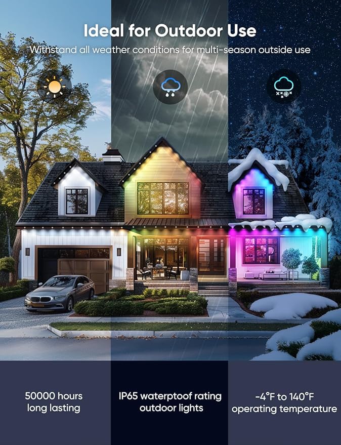 Permanent Outdoor Lights 150ft, RGBW Eaves Light - Image 6