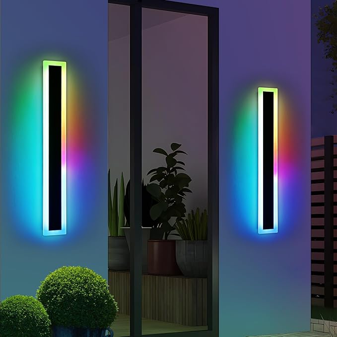 Widened 2 Pack Long RGB LED Wall Lights, 39.3inch Modern Dimmable Outdoor - Image 8