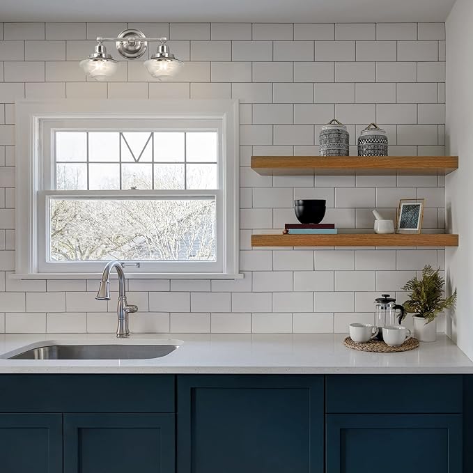 Design House Vintage-Inspired Schoolhouse 2-Light Dimmable Vanity Light - Image 6