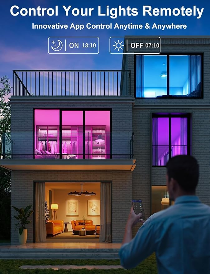 Vinaco E12 Smart LED Bulb 5W 600LM, 4 Pack E12 LED Light Bulbs Color Changing - Image 6