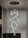 H138 Modern Crystal Chandelier, Luxury Oval Ring LED Pendant Light by Ykolupty