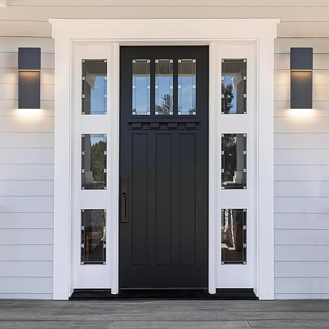 Modern Porch Lights with 2 Pack, Outdoor Indoor Integrated LED Wall Lights - Image 3