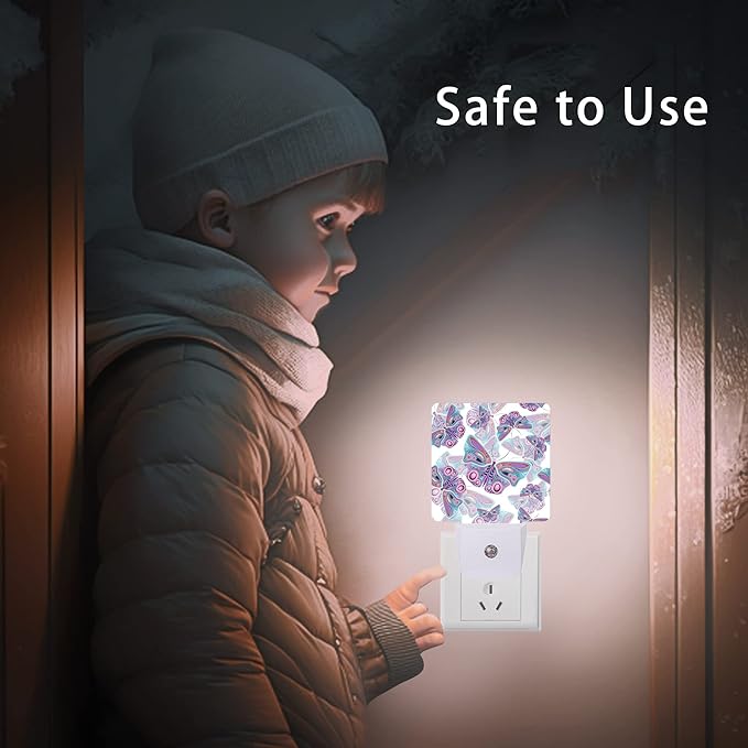 Butterflies Night Light, Colorful Purple Butterflies Night Lights Plug into Wall - Image 8