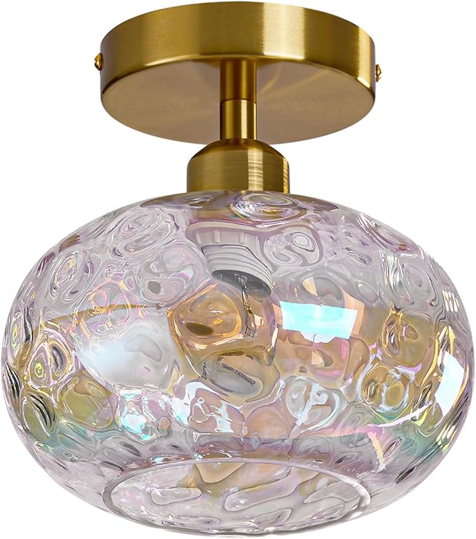 Vintage Glass Flush Mount Ceiling Light - Image 9