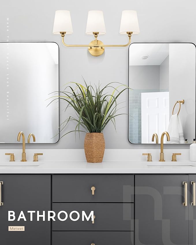 Bathroom Light Fixtures, Brushed Gold Vanity Lights - Image 3