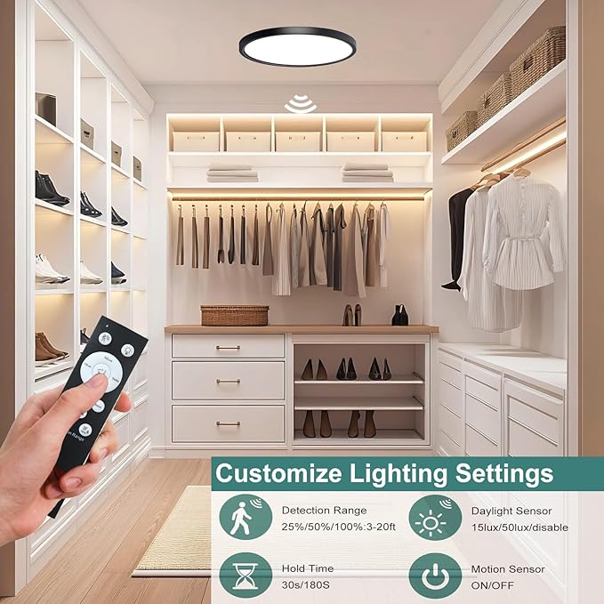 9 Inch Motion Sensor Ceiling Light Indoor, Motion Sensor Fixture Indoor - Image 2