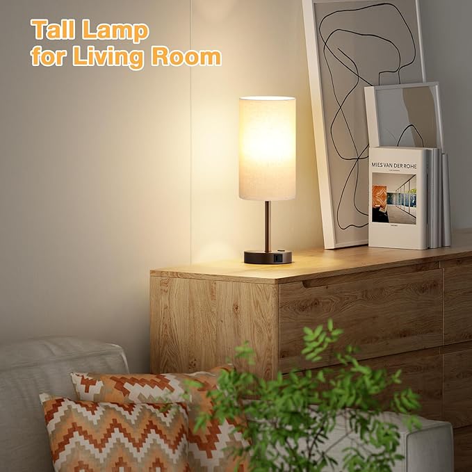 Touch Bedside Table Lamp with USB - Image 6