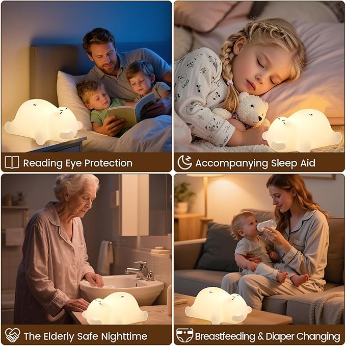 Sleepy Snoring Bear Night Light, Novelty Nursery Nightlight - Image 6