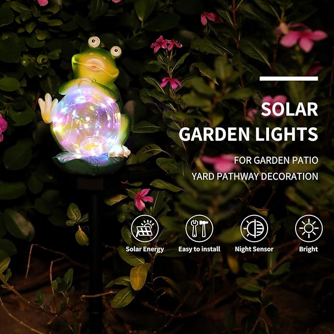 Outdoor Solar Garden Lights, Solar Frog Decorative Lights, IP67 Waterproof - Image 3
