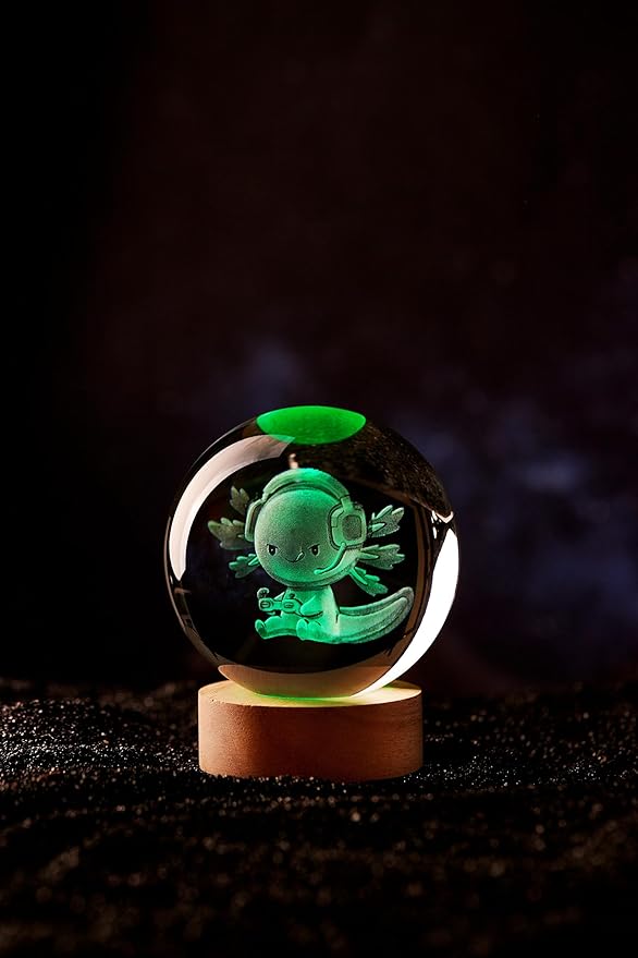 Large Axolotl Crystal Ball Night Light - Image 7