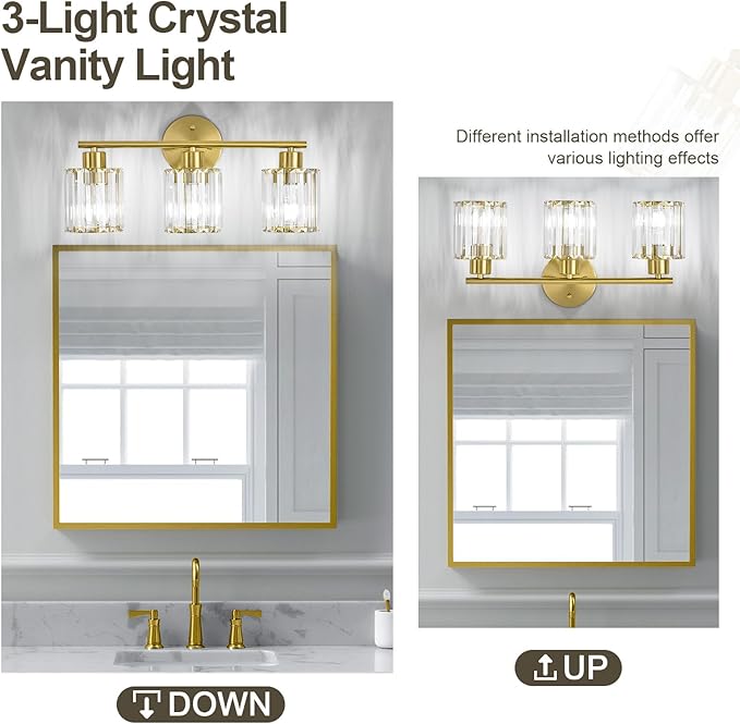 Crystal Bathroom Light Fixtures, Bathroom Lighting Fixtures Over Mirror - Image 6