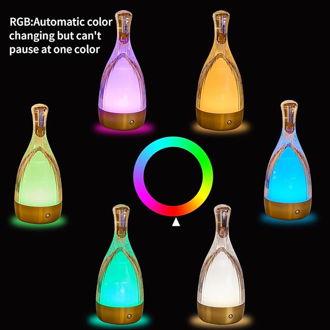 Table Lamp for Bedroom, Small Desk Lamp Dimmable 4 Gears:3000K/4000K/6000K/RGB - Image 6