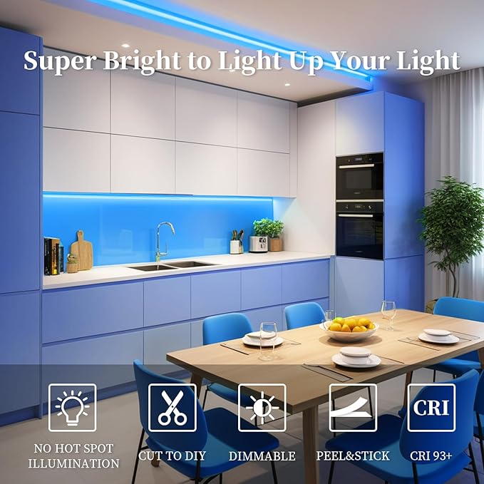 iNextStation 32.8ft/10M Bule COB LED Strip Light, DC24V CRI 93+ Bule Light Strip - Image 4