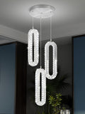 3-Light Modern Pendant Light Crystal Ring Chandelier Silver LED Pendant by Ykolupty