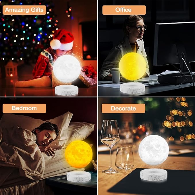 VGAzer Levitating Moon Lamp, Floating and Spinning in Air Freely - Image 2