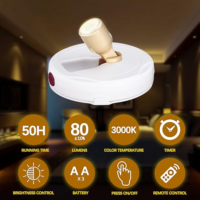 Battery Operated Spotlights, Cordless Picture Light, Dimmable Accent Lighting - Image 4