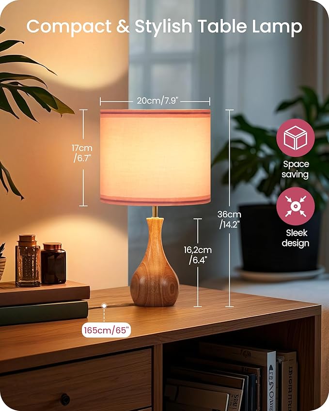 Small Table Lamp, 14.2" Cute Little Desk Lamp - Image 7