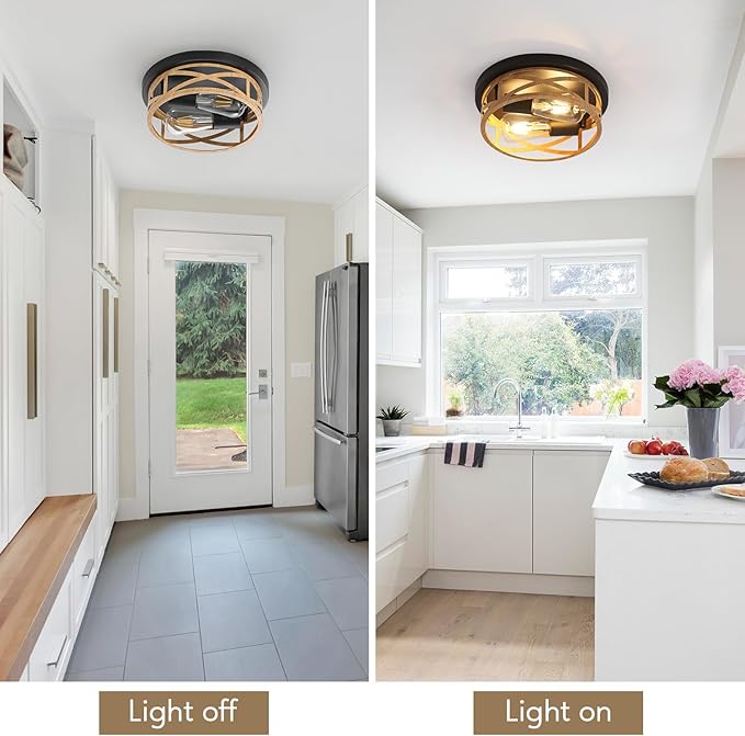 2 Pack Close to Ceiling Light Fixtures, 2-Light Indoor House Flush Mount - Image 7