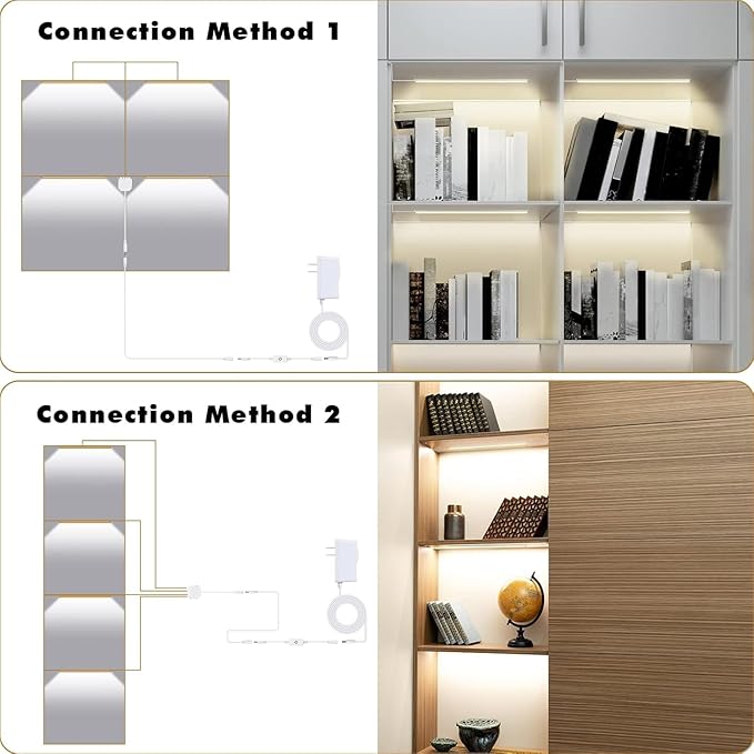JUSJUBR Black LED Shelf Lights, Display Cabinet Lights - Image 5